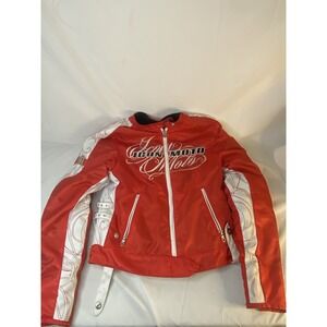 ICON MOTO HELLA MOTORCYCLE WOMENS JACKET STREET ANGEL SMALL RED & WHITE NICE